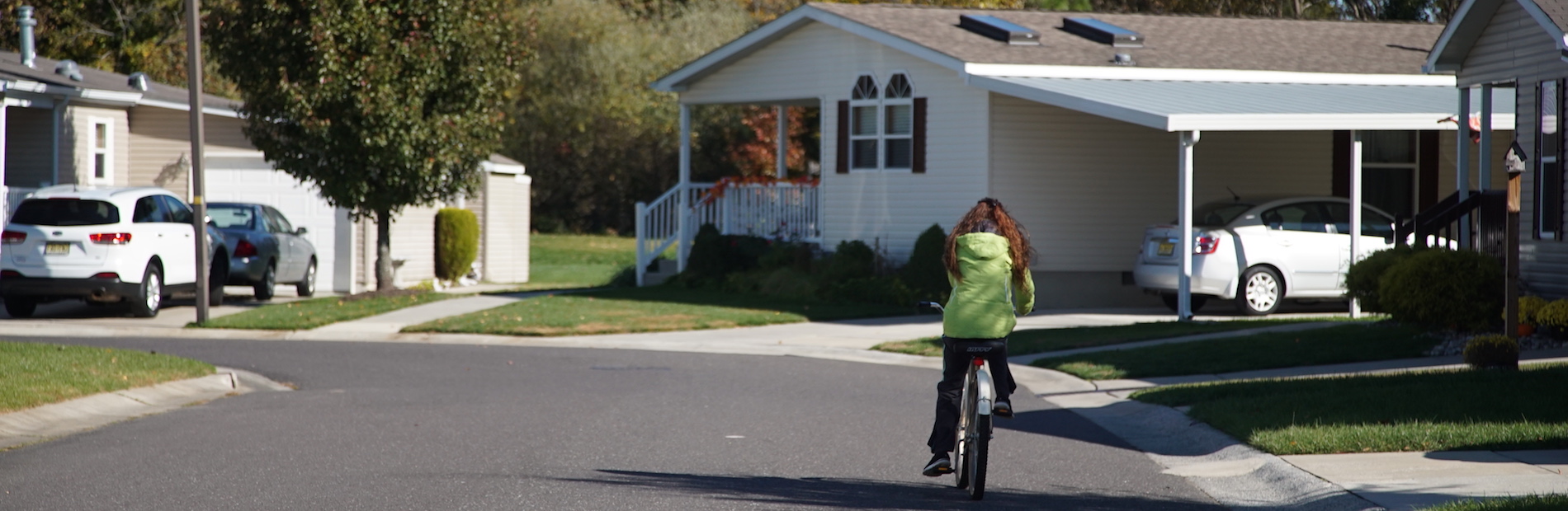 Riding a bike