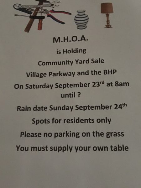 MHOA Yard Sale Flyer