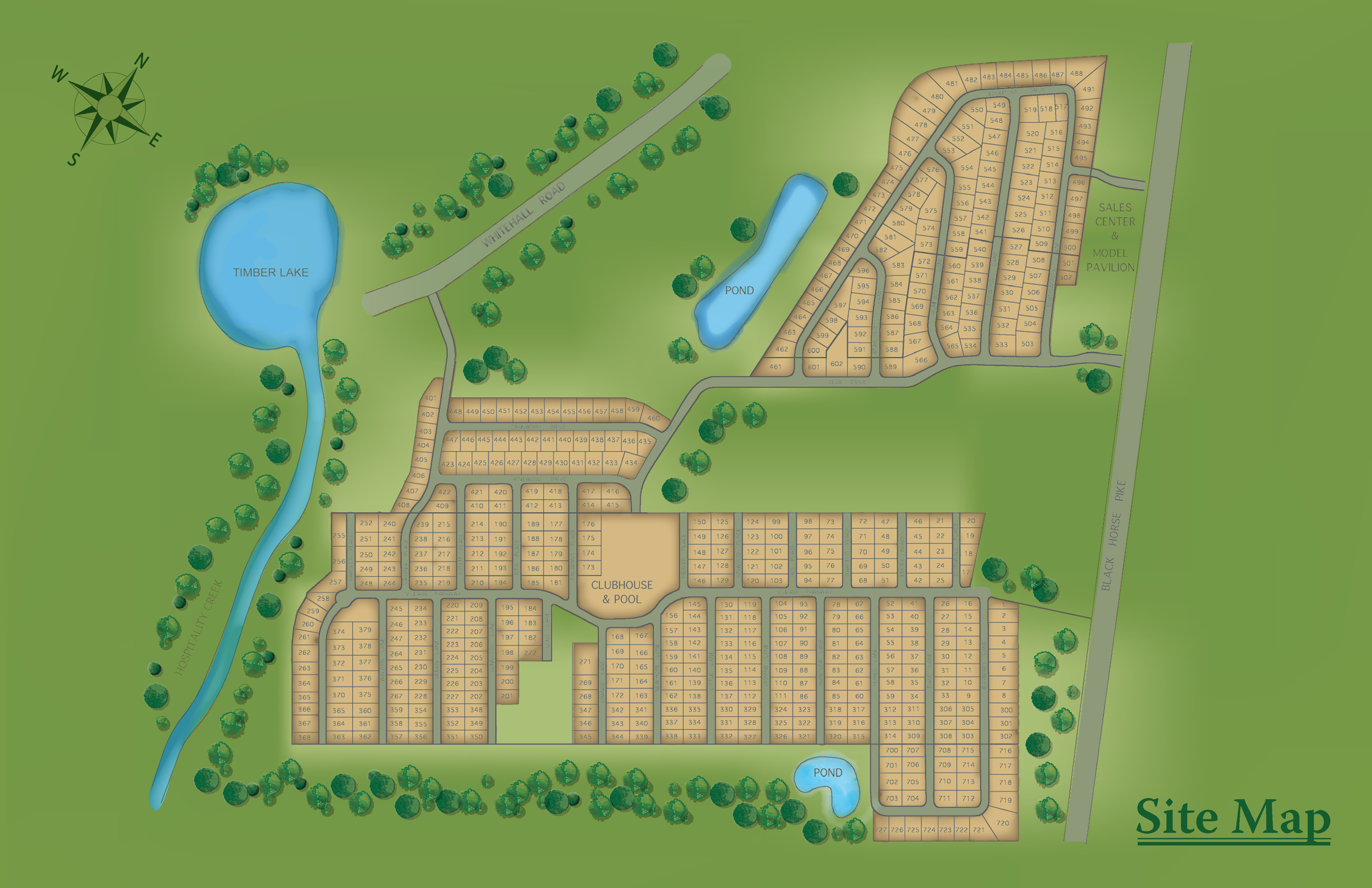 Friendly Village Site Map