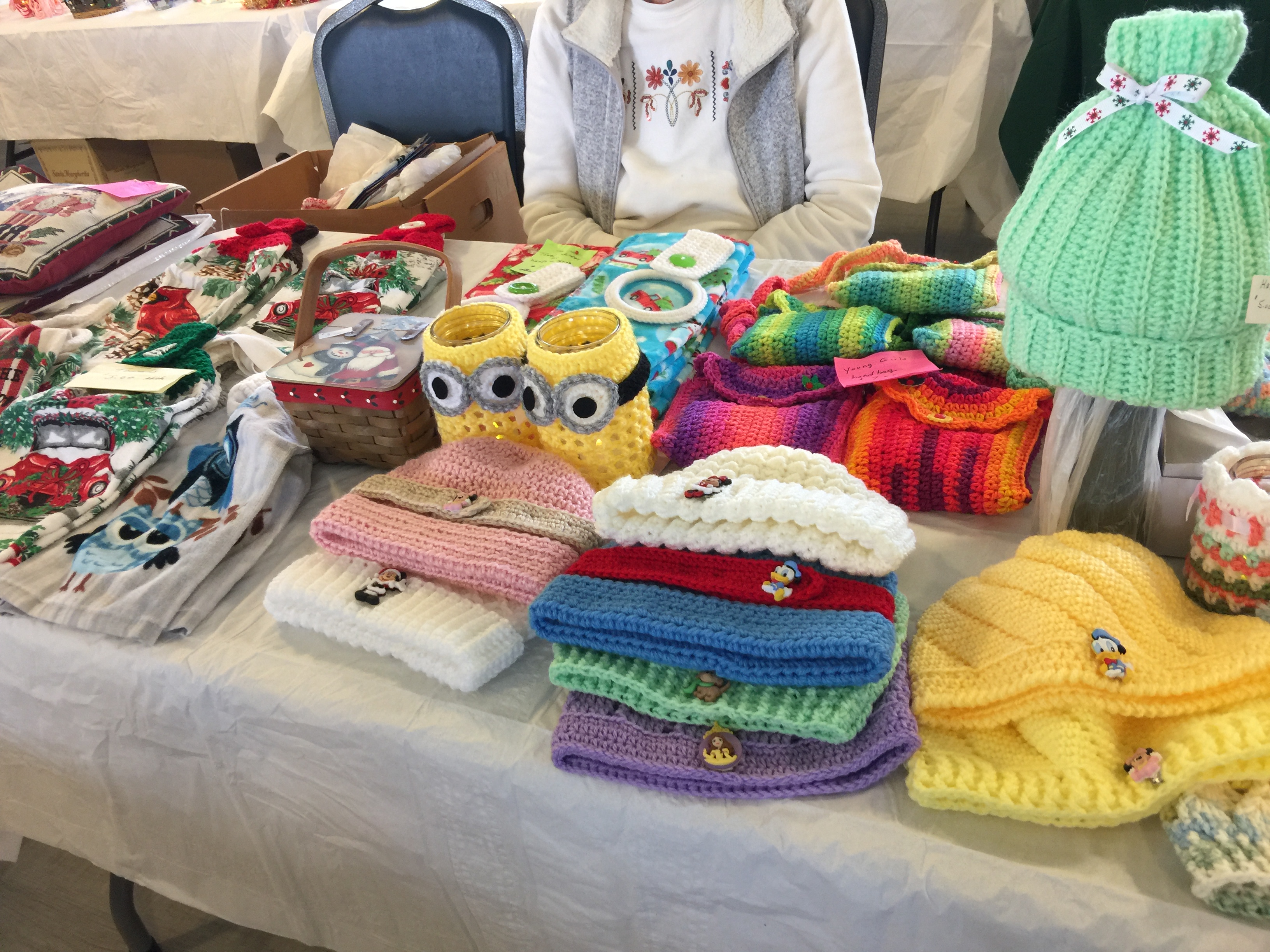 Summerfields Friendly Village Crocheted Hats Christmas Bazaar Arts and Crafts