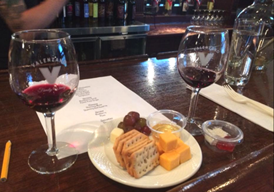 Wine Glasses with cheese platter